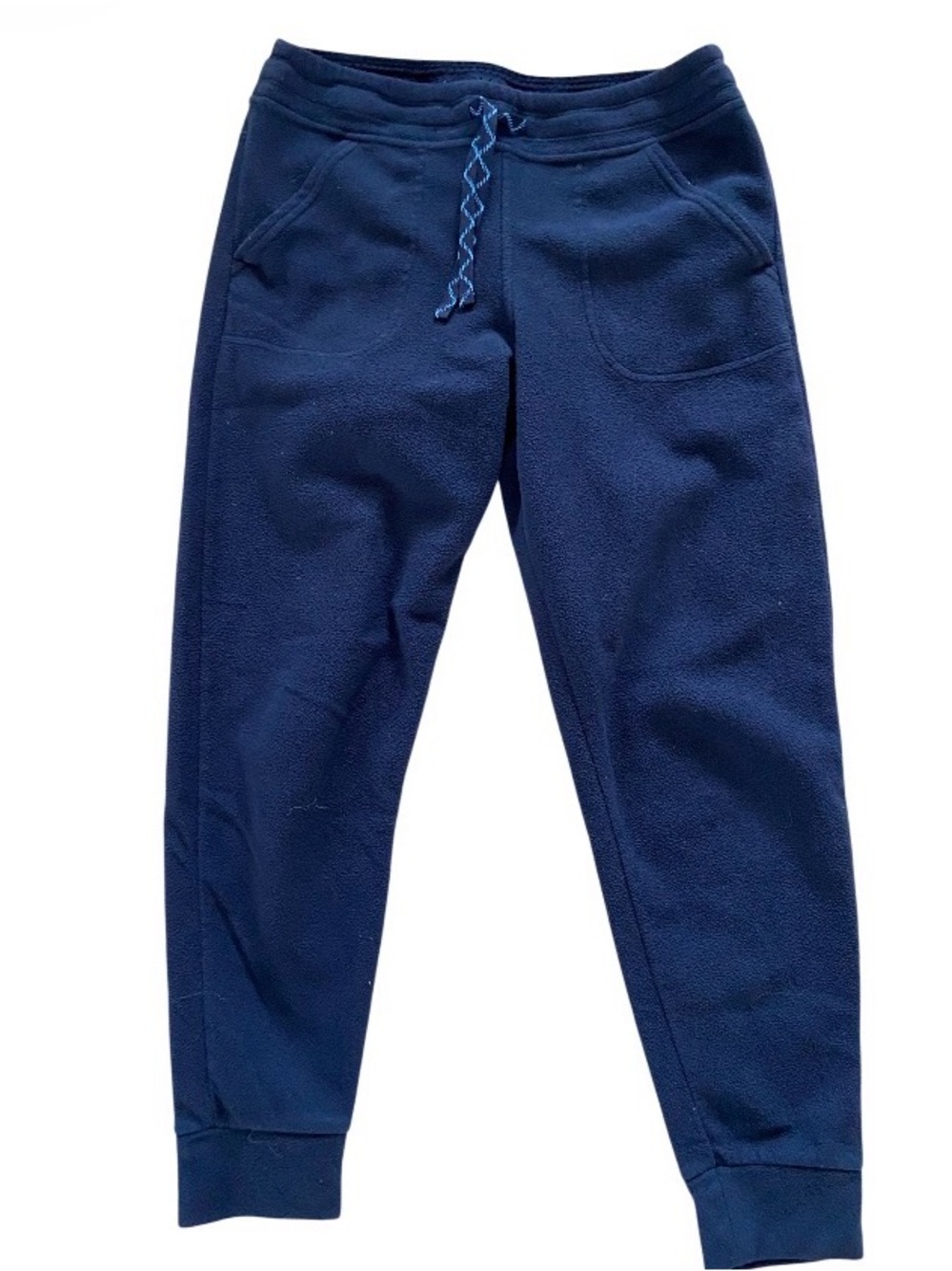 Patagonia Navy Blue Fleece Jogger Pants size S, drawstring, pockets